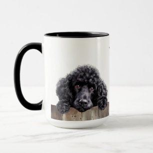 Mug de chien de caniche standard