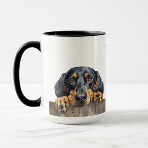 Mug de chien noir et blanc