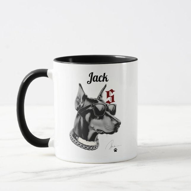 Mug de chien personnalisé avec nom (Gauche)