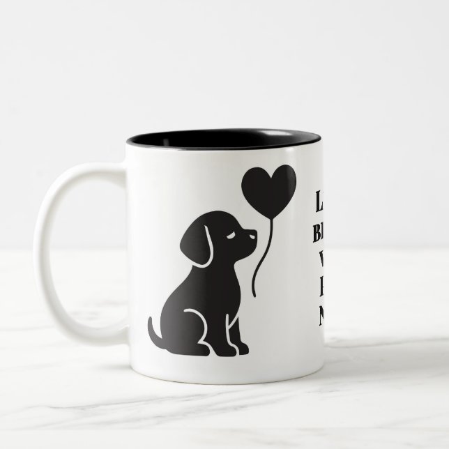 Mug de chien personnalisé | Cadeau minimaliste pou (Gauche)
