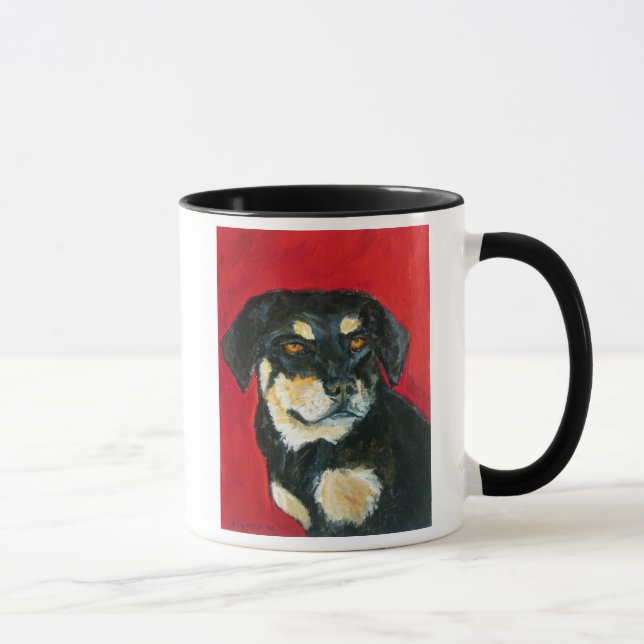Mug de chien rouge et vert (Droite)