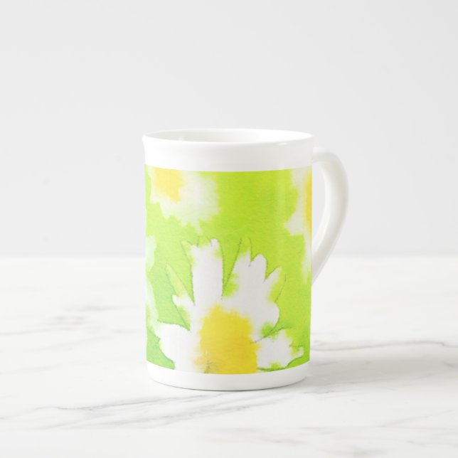 Mug de Chine d'os de marguerite florale (Devant droit)