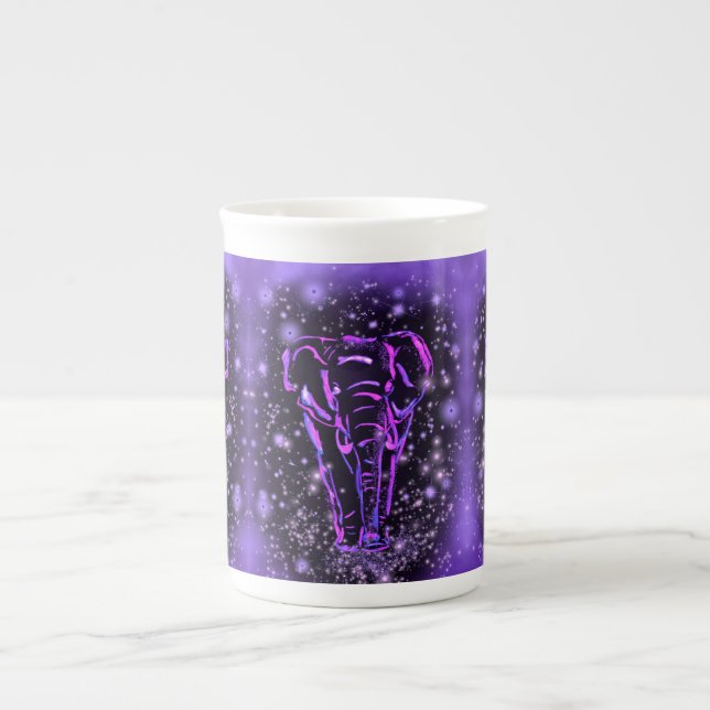 Mug de Chine d'os d'éléphants violets (Devant)
