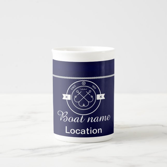 Mug de Chine d'os nautiques personnalisé (Devant)