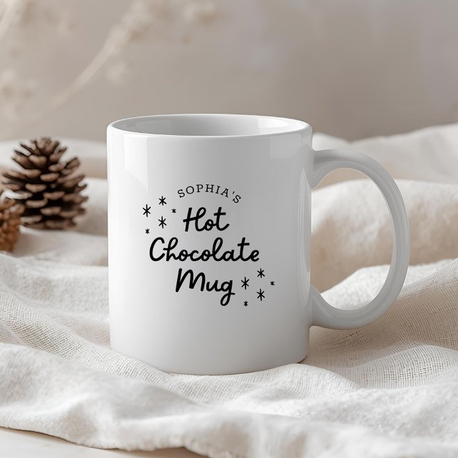 Mug de Chocolat Chaud Calligraphie Mignonne Modern (Créateur téléchargé)