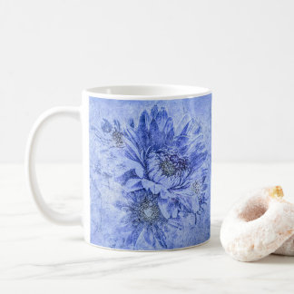 Mug de chrysanthèmes bleus