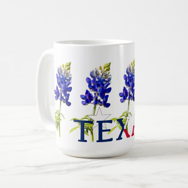 Mug de cinq fleurs de bleuets du Texas (Devant gauche)