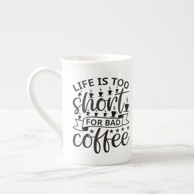 Mug de citation de café - La vie est trop courte p (Gauche)