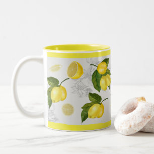 Mug de citron gris et jaune