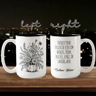 Mug de citrouille florale personnalisé pour l'auto