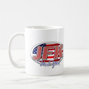 Mug de code d'aéroport JFK unique pour votre colle