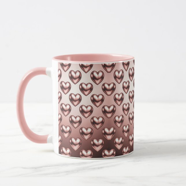 Mug de coeur d'or Rose romantique (Gauche)