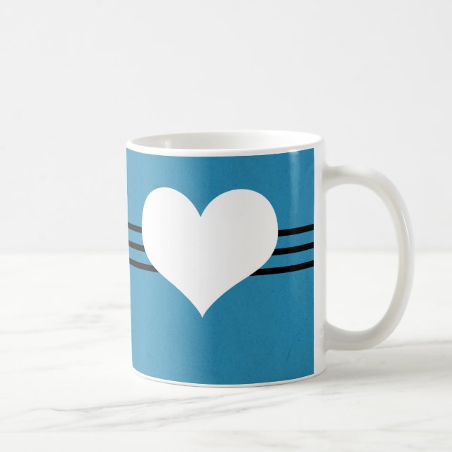 Mug de coeur moderne bleu (Droite)