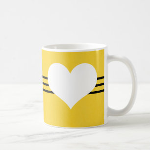 Mug de coeur moderne jaune