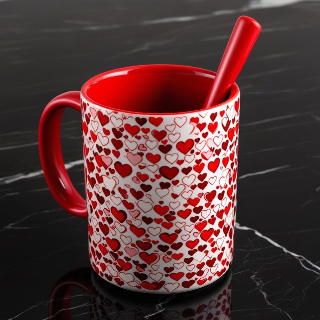 Mug de coeur rouge romantique - Coupe d'amour et d (Créateur téléchargé)