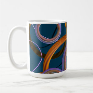 Mug de conception abstraite bleu et orange