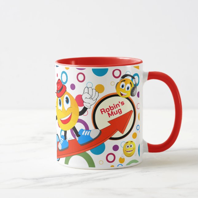 Mug de conception Emoji de bande dessinée couleur  (Droite)