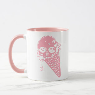 Mug de cône de crème glacée rose