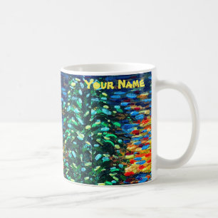 Mug de coucher de soleil coloré (Ajouter un nom)