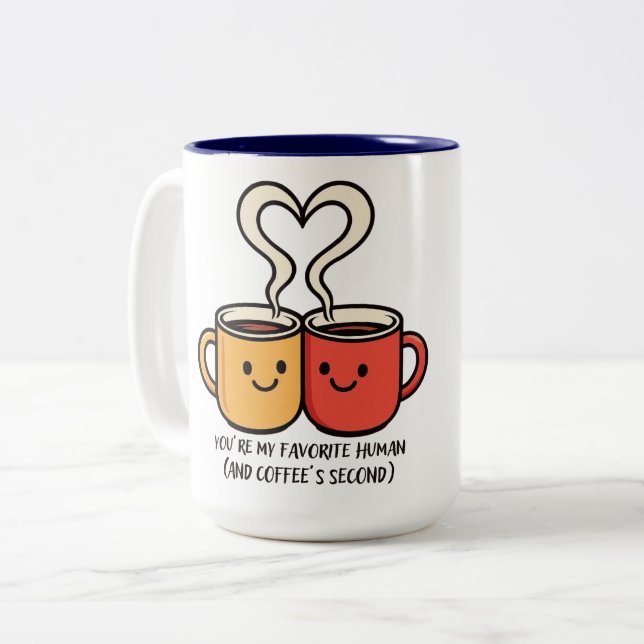 Mug de couple citation drôle sur l'humain et le ca (Devant gauche)