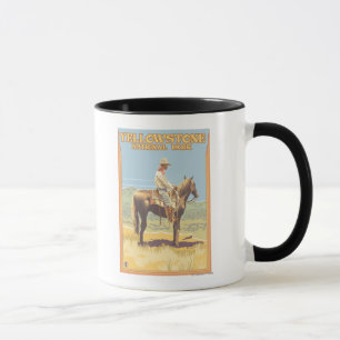 Mug De cowboy ressortissant de Yellowstone à cheval -