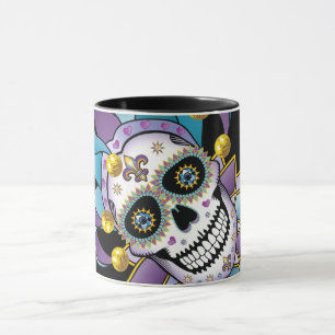 Mug de crâne coloré Jester