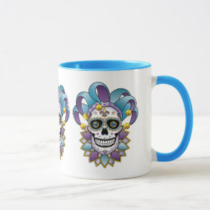 Mug de crâne coloré Jester