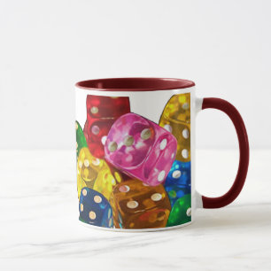 Mug de dés colorés
