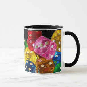 Mug de dés colorés
