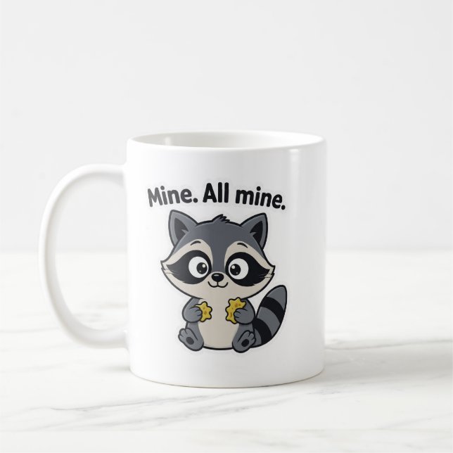 Mug de dessin animé de raton laveur espiègle (Gauche)