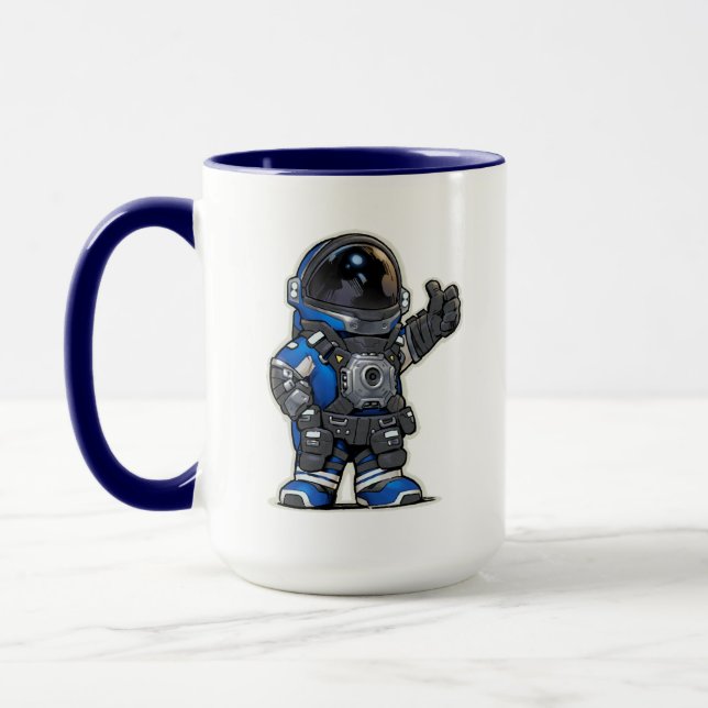 Mug de dessin des ingénieurs spatiaux - Bleu (Gauche)
