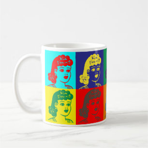 Mug de dessin pop art de style rétro