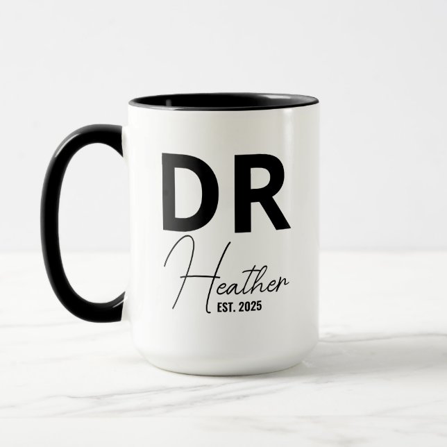 Mug de doctorat personnalisé, Mug de doctorat pers (Gauche)