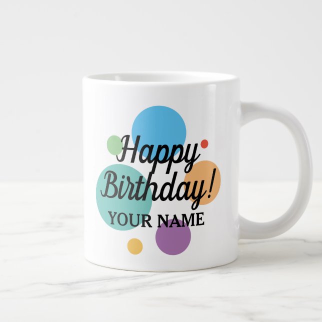 Mug de fête avec couleurs vives et nom personnalis (Droite)
