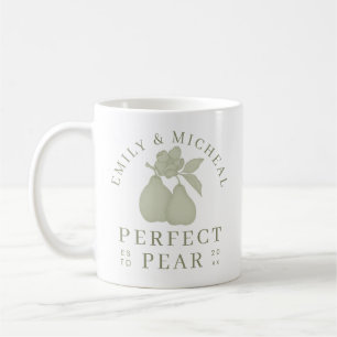 Mug de Fête de Fiançailles Poire Parfaite Vert Sau