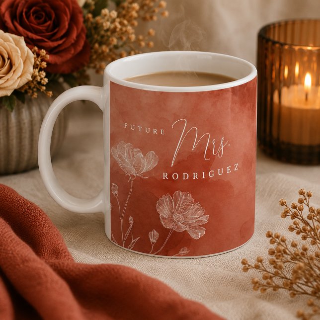 Mug de fete de mariage « Tombez amoureux » – Futur (Future Mrs cozy mug)