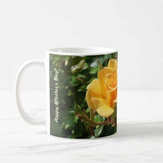Mug de fête des mères aux roses jaunes et blanches (Gauche)