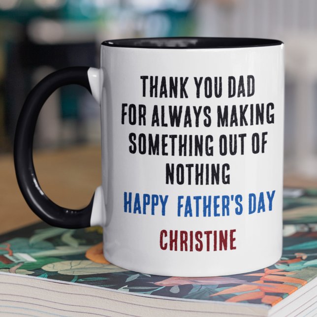 Mug de fête du père personnalisé avec message pers (Créateur téléchargé)