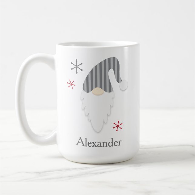 Mug De Fêtes Gray Gnome Et Snowflake (Gauche)