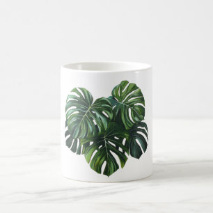 Mug de feuillage de feuille de monstère tropicale