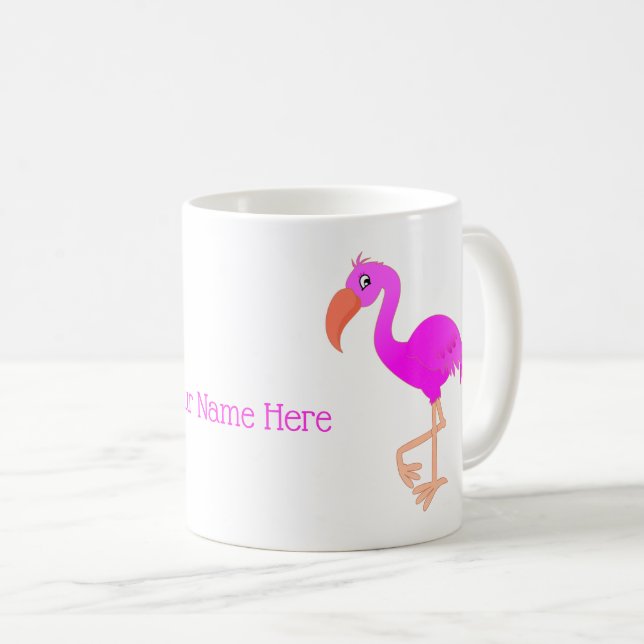 Mug de Flamant rose rose personnalisé avec nom per (Devant droit)