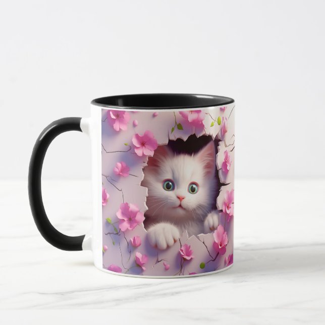 Mug de fleur de chaton de poitrine (Gauche)
