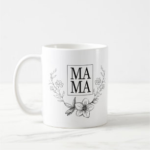 MUG DE FLEURS BLANCHES MAMA