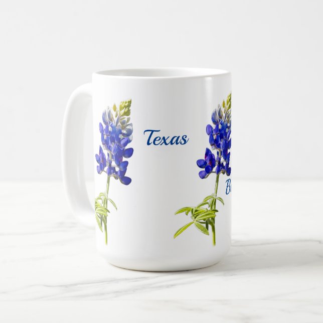 Mug de fleurs de bleuets du Texas (Devant gauche)