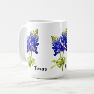 Mug de fleurs de bleuets du Texas