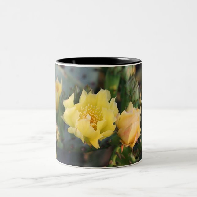 Mug de Fleurs de Cactus Jaunes (Centre)