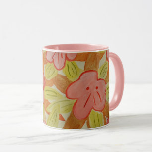 Mug de fleurs de couleur automne