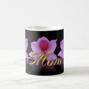 Mug de fleurs d'orchidées personnalisé pour MOM
