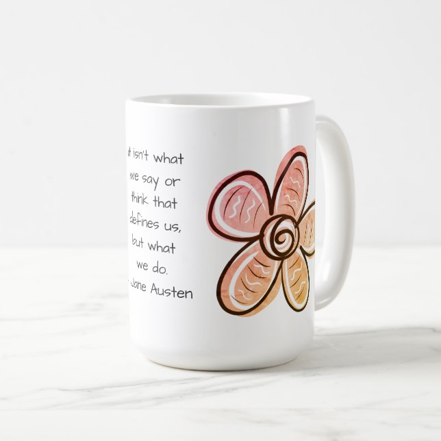 Mug de fleurs rose et jaune (Devant droit)