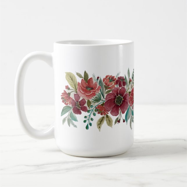 Mug de fleurs rouges (Gauche)